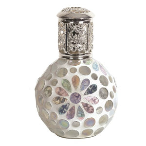 Cream White Lustre Floral Mosaic Fragrance Lamp