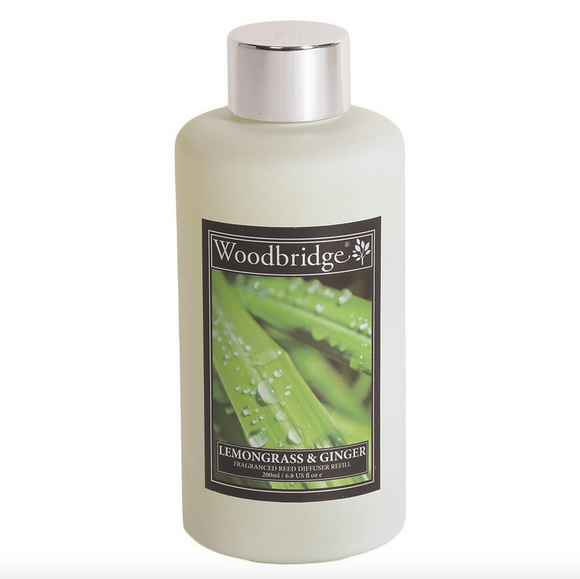 Woodbridge Reed Diffuser 200ml Fragrance Liquid Refill Bottle - Lemongrass & Ginger
