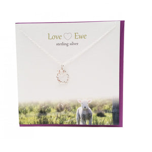 The Silver Studio Scotland Super Cute Love Ewe Sheep Sterling Silver Necklace Pendant Card & Gift Set