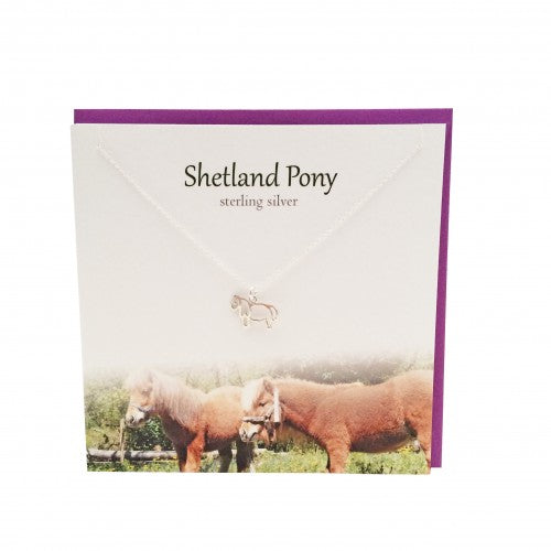 The Silver Studio Scotland Super Cute Shetland Pony Sterling Silver Necklace & Pendant Card & Gift Set