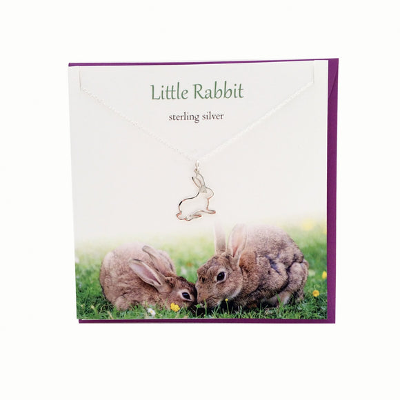 The Silver Studio Scotland Super Cute Little Rabbit Sterling Silver Necklace & Pendant Card & Gift Set