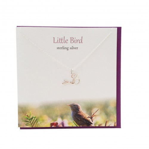 The Silver Studio Scotland Super Cute Little Bird Sterling Silver Necklace & Pendant Card & Gift Set