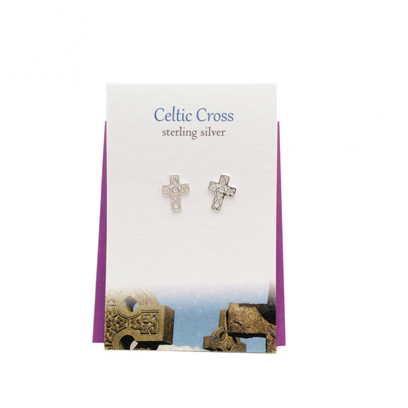 The Silver Studio Scotland Celtic Cross Sterling Silver Stud Earrings Card & Gift Set