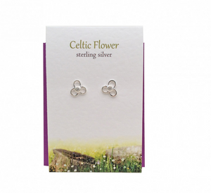 The Silver Studio Scotland Scottish Celtic Flower Stud Earrings Card & Gift Set