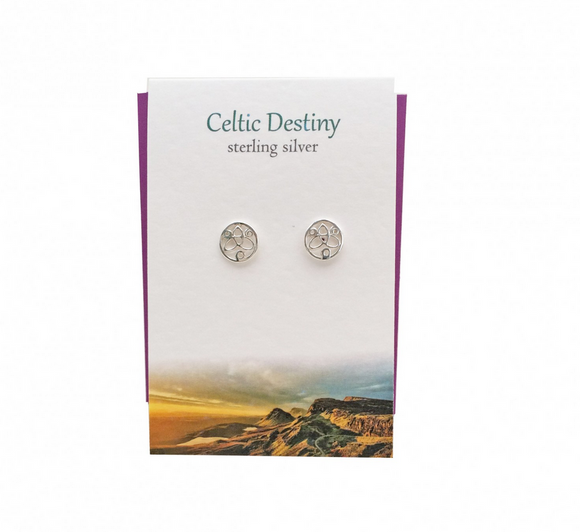 The Silver Studio Scotland Scottish Celtic Destiny Stud Earrings Card & Gift Set