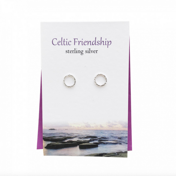 The Silver Studio Scotland Scottish Celtic Friendship Stud Earrings Card & Gift Set