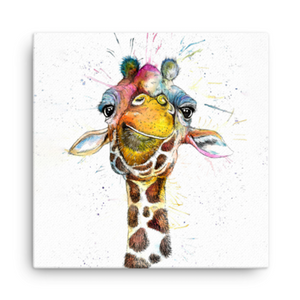 Wraptious Katherine Williams Splatter Rainbow Giraffe Large Canvas