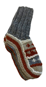 Sustainable Fair Trade Finisterre Lined Grey Multicolour Natural Wool Sofa Socks