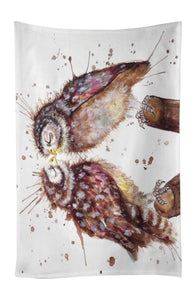 Wraptious Katherine Williams Cute Splatter Loved Up Owl Cotton Kitchen Tea Towel