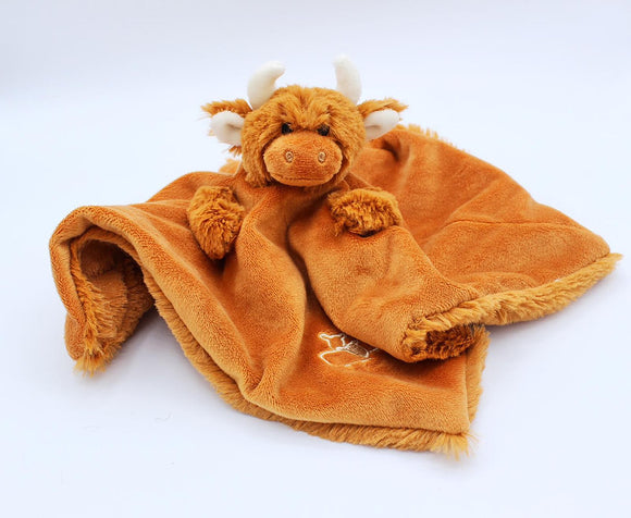 Jomanda Super Cute Scottish Highland Cow Coo Unisex Baby Soother Comforter