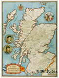 Hand Drawn Clan and Families of Scotland Map
