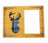 Arcaro Art Tartan Scottish Stag Mountable Hanging Oak Wooden Picture Frame