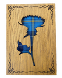Arcaro Art Tartan Scottish Thistle Mountable Hanging Oak Wooden Wall Plaque