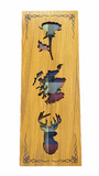 Arcaro Art Tartan Portrait Thistle Scotland Stag Mountable Hanging Oak Wooden Wall Plaque