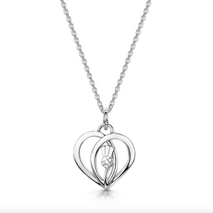 Glenna Jewellery Lovely Scottish Thistle Heart Necklace Pendant