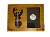 Arcaro Art Tartan Scottish Stag Mountable Hanging Oak Wooden Picture Frame