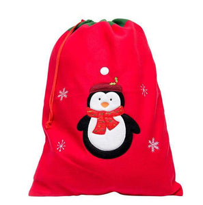 Deluxe Plush Red Penguin Christmas Present Gift Sack