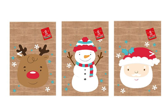 Deluxe Plush Jute Reindeer Santa Snowman Christmas Present Gift Sack