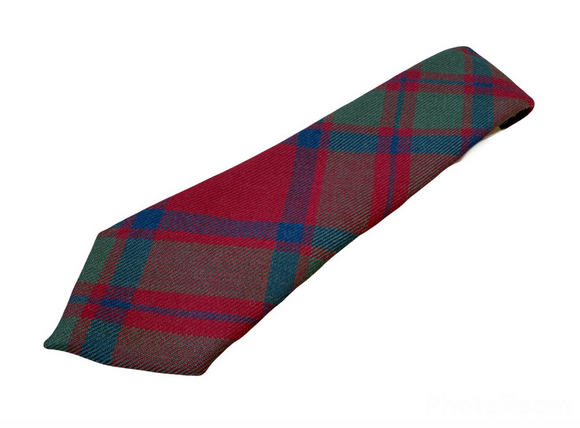 100% Wool Traditional Scottish Tartan Neck Tie - MacIntosh Red Muted