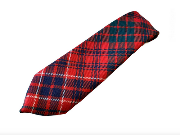 100% Wool Traditional Scottish Tartan Neck Tie - MacRae Red Modern