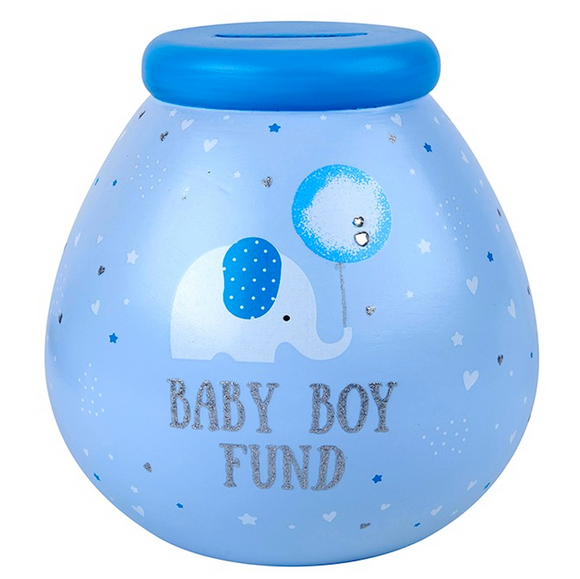 Lovely Pot Of Dreams Blue Baby Boy Fund Money Savings Pot