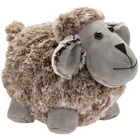 Super Cute Grey Fluffy Sheep Lamb Doorstop