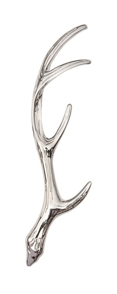 Modern Scottish Simple Single Stag Deer Antler Kilt Pin in Highly Polished Pewter