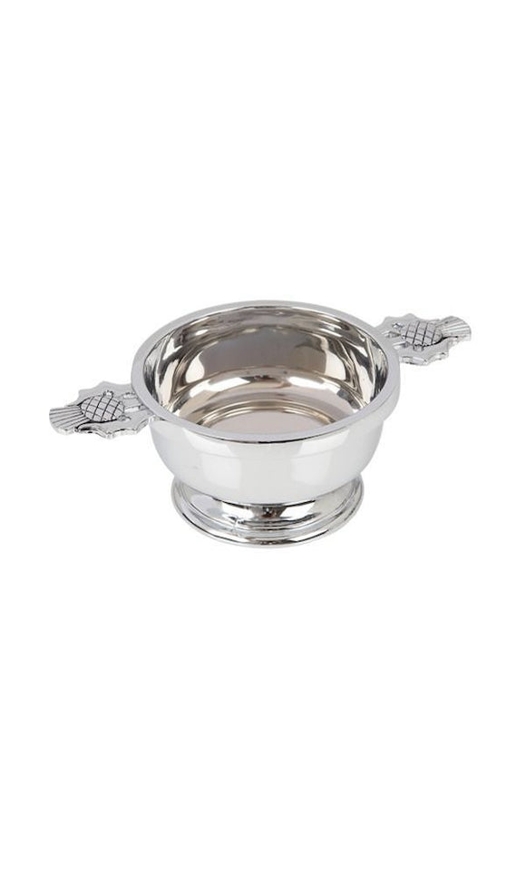 3 Inch Chrome Plated Traditional Scottish Thistle Toasting Celebration Quaich