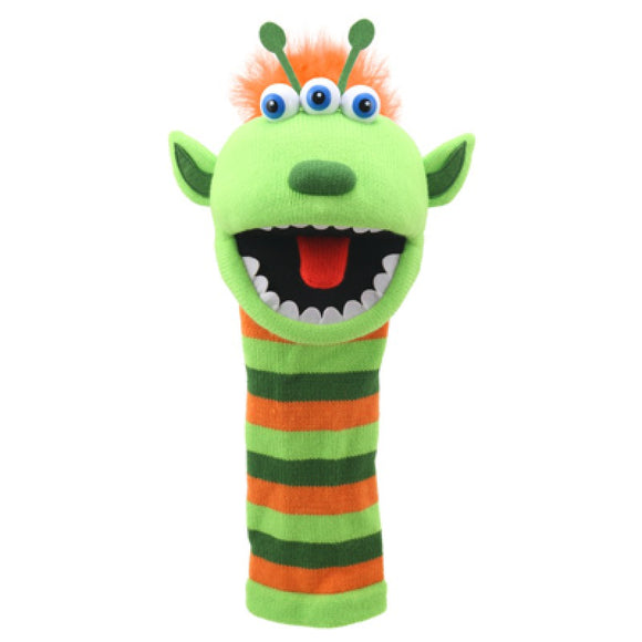 The Puppet Company Green Stripey Narg Glove Hand Puppet