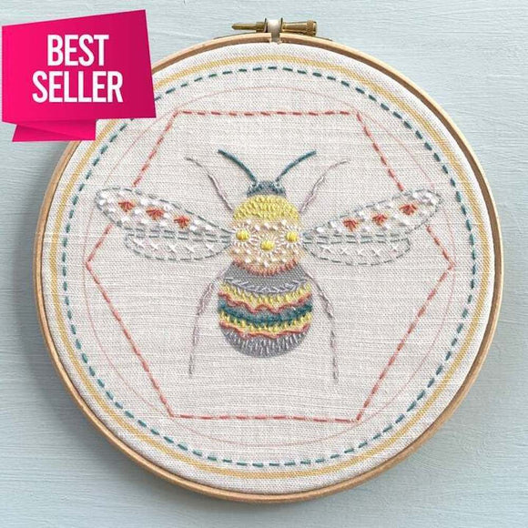 Starshine Design Busy Bumble Bee Hand Embroidery Kit - Perfect For Beginners