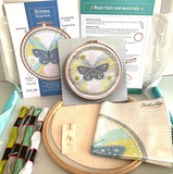 Starshine Design Pretty Blue Butterfly Hand Embroidery Kit - Perfect For Beginners