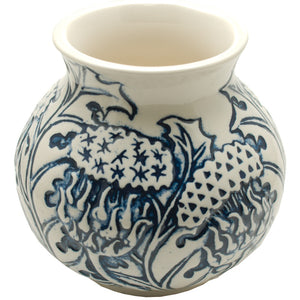 JS Ceramics Traditional Scottish Blue Thistle Bud Vase