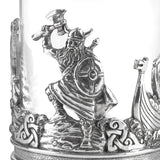 Stunning Pewter Viking Whisky Tumbler Glass