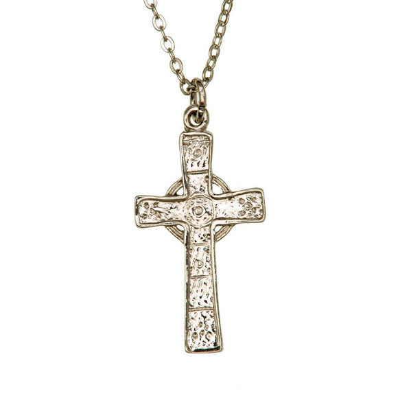 Iona Cross Pewter Pendant Necklace