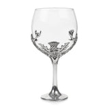 Stunning Pewter Highland Stag & Scottish Thistle Gin Glass Goblet 