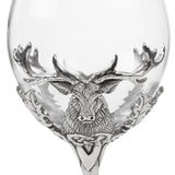 Stunning Pewter Highland Stag & Scottish Thistle Gin Glass Goblet 