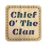 Handmade Scottish Wooden Tartan "Chief O' The Clan" Square Coaster - 3 Tartans Available