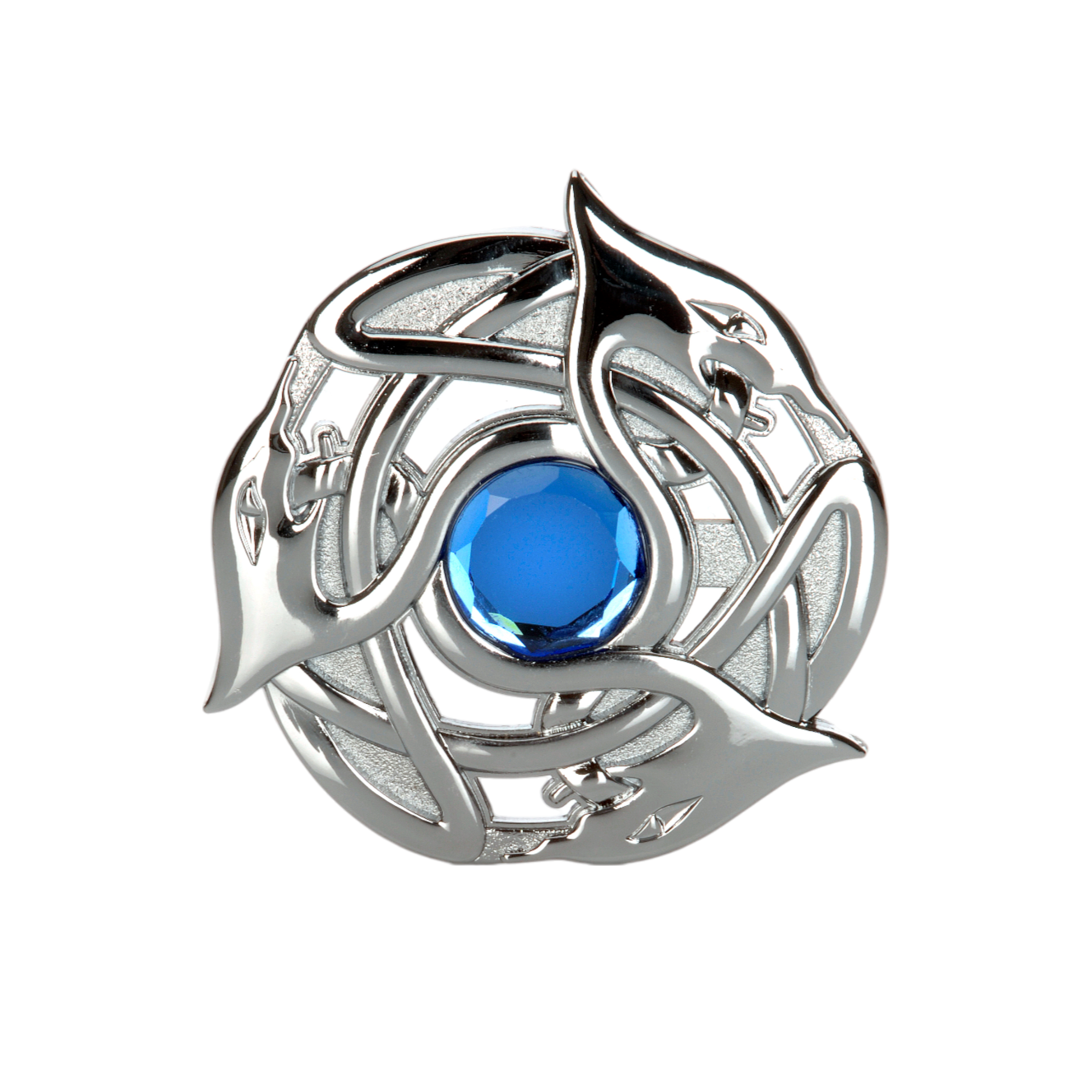 Chrome Serpent Plaid Brooch