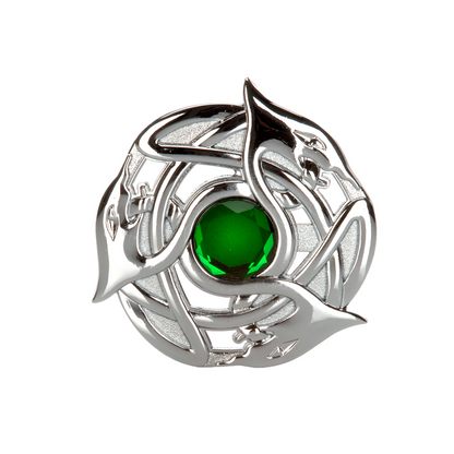 Chrome Serpent Plaid Brooch