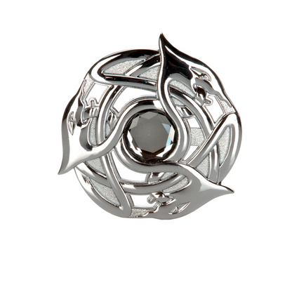 Chrome Serpent Plaid Brooch