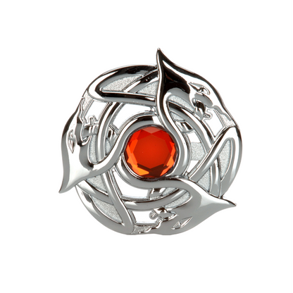 Chrome Serpent Plaid Brooch