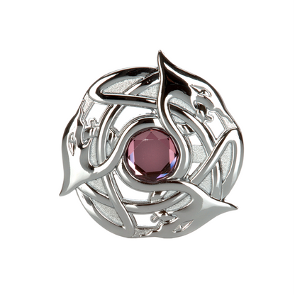 Chrome Serpent Plaid Brooch