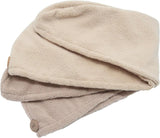 Twin Pack Grey & Creamn Lightweight Design Microfiber Hair Turban Towel