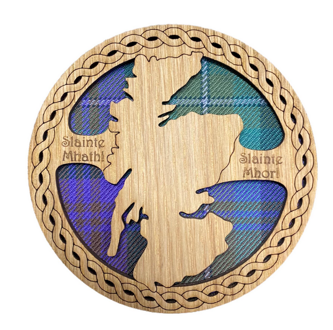 Wooden Scotland Coaster - 3 Tartans