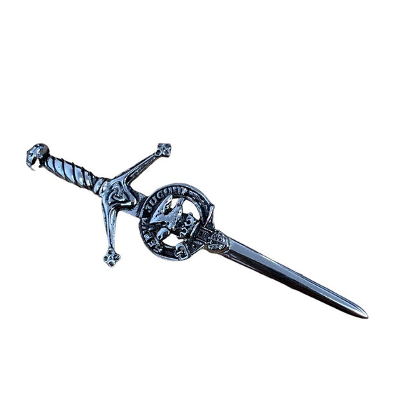 Hay Clan Crest Pewter Sword Kilt Pin