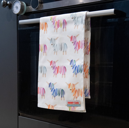 Hairy Coo Highland Cow Tea Towel