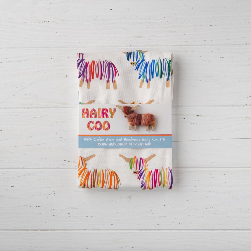 Multicoloured Highland Cow Cotton Apron