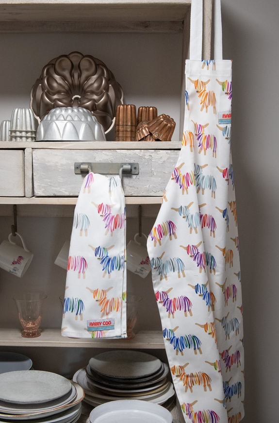 Multicoloured Highland Cow Cotton Apron