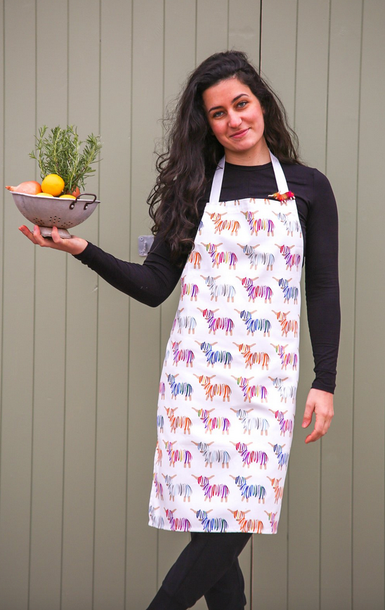 Multicoloured Highland Cow Cotton Apron
