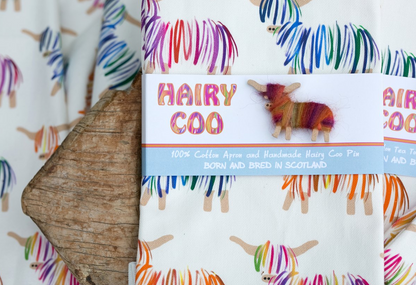 Multicoloured Highland Cow Cotton Apron